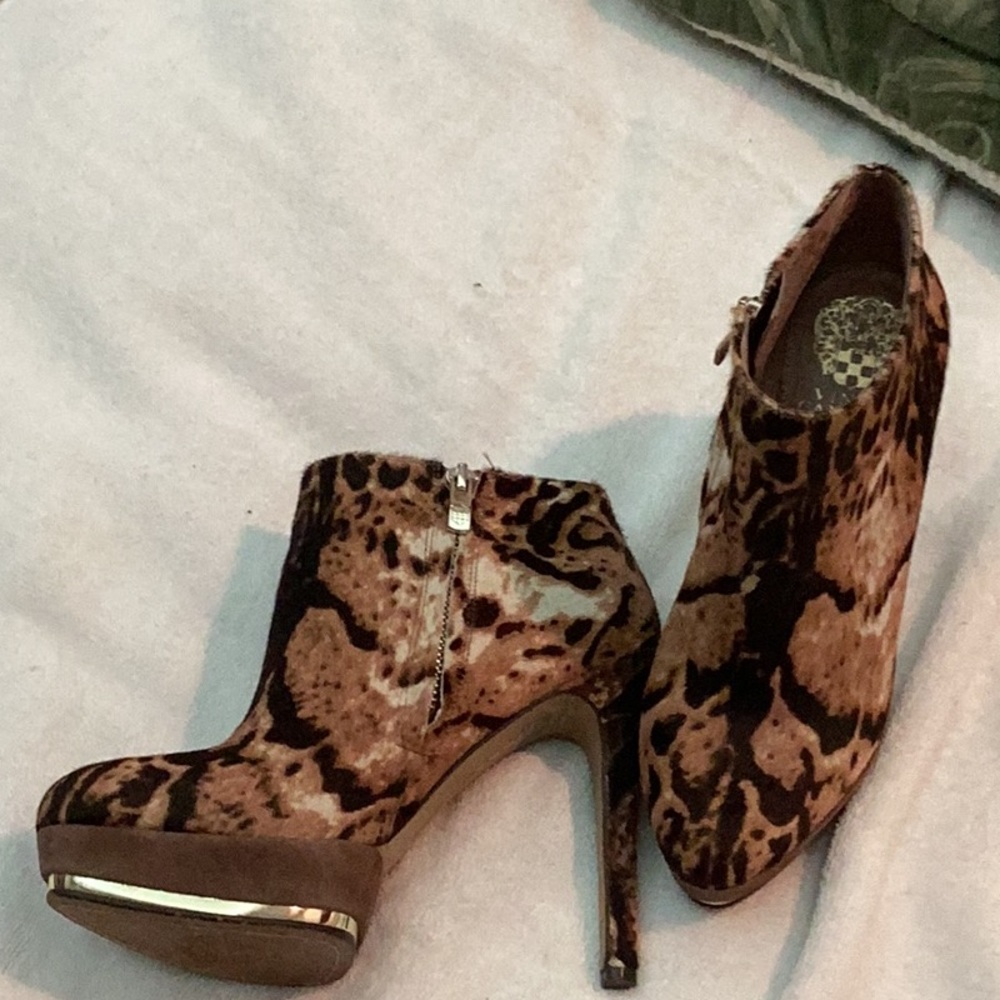 Faux horse hair booties